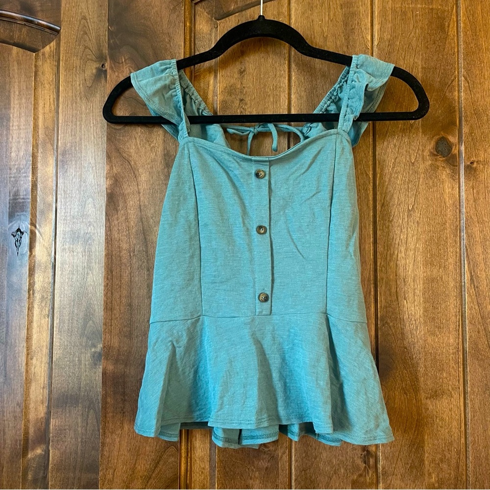 Light Mint Green Flirty Tank Top Blouse Size M